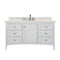 James Martin Palisades 60" Single Vanity Bright White with 3 cm Eternal Marfil Quartz Top 527-V60S-BW-3EMR