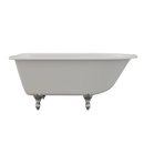 Cambridge Plumbing Cast Iron Rolled Rim Clawfoot Tub 55"x30", 7" Drillings and PC Feet