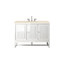 James Martin Athens 48" Single Vanity Cabinet Glossy White with 3 cm Eternal Marfil Top E645-V48-GW-3EMR