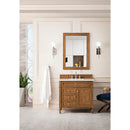 James Martin Brittany 36" Saddle Brown Single Vanity with 3 cm Classic White Quartz Top 650-V36-SBR-3CLW