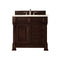 James Martin Brookfield 36" Burnished Mahogany Single Vanity with 3 cm Eternal Marfil Quartz Top 147-114-5566-3EMR