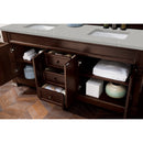 James Martin Brookfield 72" Burnished Mahogany Double Vanity with 3 cm Eternal Serena Quartz Top 147-114-5761-3ESR