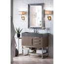 James Martin Columbia 36" Single Vanity Ash Gray with Dusk Gray Glossy Composite Top 388-V36-AGR-BN-DGG