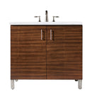 James Martin Metropolitan 36" American Walnut Single Vanity with 3 cm Arctic Fall Solid Surface Top 850-V36-AWT-3AF