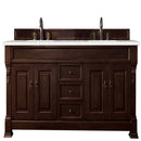 James Martin Brookfield 72" Burnished Mahogany Double Vanity with 3 cm Eternal Serena Quartz Top 147-114-5761-3ESR