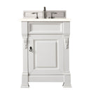 James Martin Brookfield 26" Bright White Single Vanity with 3 cm Eternal Marfil Quartz Top 147-V26-BW-3EMR