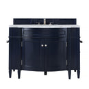 James Martin Brittany 46" Single Vanity Victory Blue with 3 cm Carrara Marble Top 650-V46R-VBL-CAR