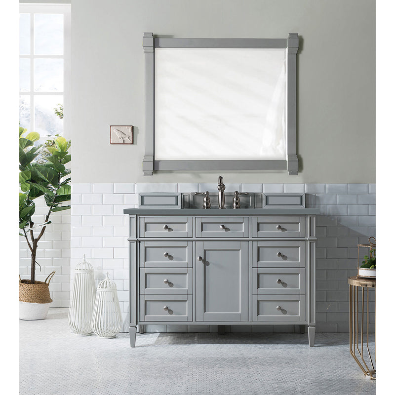 James Martin Brittany 48" Urban Gray Single Vanity with 3 cm Cala Blue Quartz Top 650-V48-UGR-3CBL