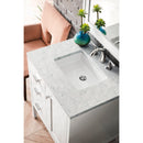 James Martin Addison 30" Single Vanity Cabinet Glossy White with 3 cm Eternal Jasmine Pearl Quartz Top E444-V30-GW-3EJP