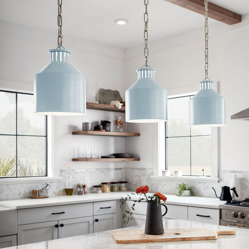 Kichler Montauk 1 Light Mini Pendant Light Blue 44306LBL