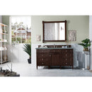 James Martin Brittany 60" Burnished Mahogany Single Vanity with 3 cm Cala Blue Quartz Top 650-V60S-BNM-3CBL