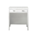 James Martin Addison 30" Free-standing Countertop Unit Makeup Counter Glossy White with 3 cm Eternal Jasmine Pearl Quartz Top E444-CU30-GW-3EJP