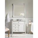 James Martin Brittany 36" Bright White Single Vanity with 3 cm Eternal Serena Quartz Top 650-V36-BW-3ESR