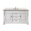 James Martin Brookfield 60" Bright White Single Vanity with 3 cm Eternal Serena Quartz Top 147-V60S-BW-3ESR