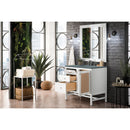 James Martin Addison 36" Single Vanity Cabinet Glossy White with 3 cm Cala Blue Top E444-V36-GW-3CBL