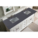 James Martin Brookfield 72" Bright White Double Vanity with 3 cm Charcoal Soapstone Quartz Top 147-V72-BW-3CSP