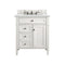 James Martin Brittany 30" Single Vanity Bright White with 3 cm Ethereal Noctis Quartz Top 650-V30-BW-3ENC