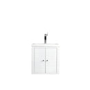 James Martin Linden 24" Single Vanity Cabinet Glossy White with White Glossy Resin Countertop E213-V24-GW-WG