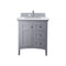 James Martin Palisades 30" Single Vanity Silver Gray with 3 cm Carrara Marble Top 527-V30-SL-3CAR