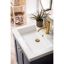 James Martin Chianti 24" Single Vanity Cabinet Mineral Gray with White Glossy Resin Countertop E303-V24-MG-WG