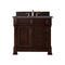 James Martin Brookfield 36" Burnished Mahogany Single Vanity with 3 cm Charcoal Soapstone Quartz Top 147-114-5566-3CSP