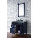 James Martin Brittany 36" Victory Blue Single Vanity with 3 cm Cala Blue Quartz Top 650-V36-VBL-3CBL