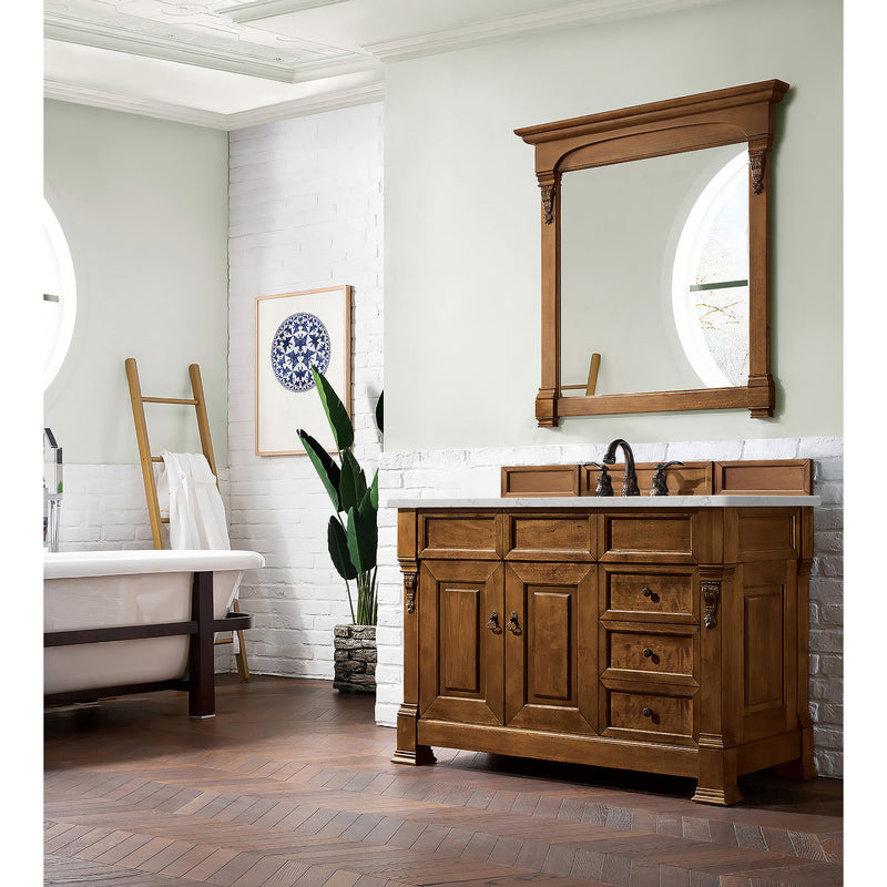 James Martin Brookfield 48" Country Oak Single Vanity with 3 cm Eternal Jasmine Pearl Quartz Top 147-114-5276-3EJP