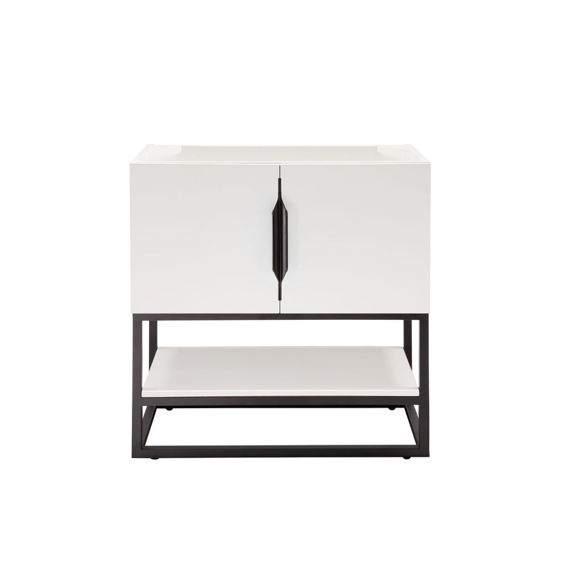 James Martin Columbia 31.5" Single Vanity Cabinet Glossy White Matte Black 388-V31.5-GW-MBK