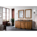 James Martin Bristol 72" Double Vanity Saddle Brown with 3 cm Charcoal Soapstone Quartz Top 157-V72-SBR-3CSP