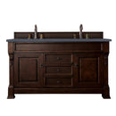 James Martin Brookfield 60" Burnished Mahogany Double Vanity with 3 cm Charcoal Soapstone Quartz Top 147-114-5661-3CSP