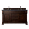 James Martin Brookfield 60" Burnished Mahogany Double Vanity with 3 cm Charcoal Soapstone Quartz Top 147-114-5661-3CSP