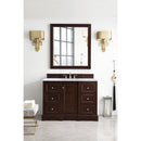 James Martin De Soto 48" Single Vanity Burnished Mahogany with 3 cm Carrara Marble Top 825-V48-BNM-3CAR