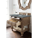 James Martin Castilian 36" Single Vanity Empire Gray with 3 cm Cala Blue Quartz Top 160-V36-EG-3CBL