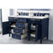 James Martin Brittany 60" Victory Blue Double Vanity with 3 cm Arctic Fall Solid Surface Top 650-V60D-VBL-3AF