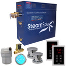 SteamSpa Royal 10.5 KW QuickStart Acu-Steam Bath Generator Package with Built-in Auto Drain in Polished Chrome