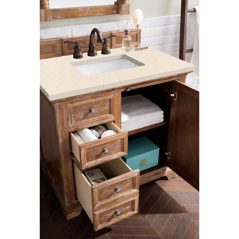 James Martin Providence 36" Single Vanity Cabinet Driftwood with 3 cm Eternal Marfil Quartz Top 238-105-5511-3EMR