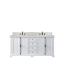 James Martin Providence 72" Double Vanity Cabinet Bright White with 3 cm Eternal Serena Quartz Top 238-105-V72-BW-3ESR