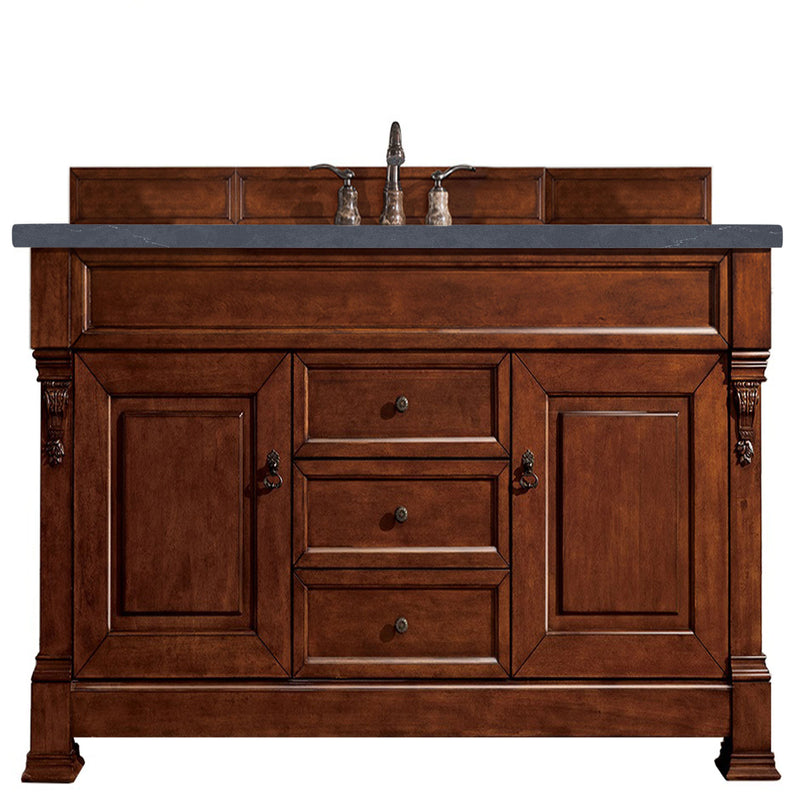 James Martin Brookfield 60" Warm Cherry Single Vanity with 3 cm Charcoal Soapstone Quartz Top 147-114-5381-3CSP