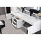 James Martin Mercer Island 72" Double Vanity Glossy White Matte Black with Glossy White Composite Top 389-V72D-GW-MB-GW