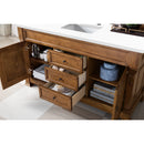 James Martin Brookfield 60" Country Oak Single Vanity with 3 cm Classic White Quartz Top 147-114-5371-3CLW