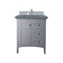 James Martin Palisades 30" Single Vanity Silver Gray with 3 cm Cala Blue Quartz Top 527-V30-SL-3CBL