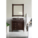 James Martin Brittany 36" Burnished Mahogany Single Vanity with 3 cm Gray Expo Quartz Top 650-V36-BNM-3GEX