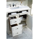 James Martin Bristol 36" Single Vanity Bright White with 3 cm Classic White Quartz Top 157-V36-BW-3CLW