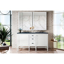 James Martin Addison 60" Double Vanity Cabinet Glossy White with 3 cm Charcoal Soapstone Quartz Top E444-V60D-GW-3CSP