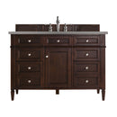 James Martin Brittany 48" Burnished Mahogany Single Vanity with 3 cm Grey Expo Quartz Top 650-V48-BNM-3GEX