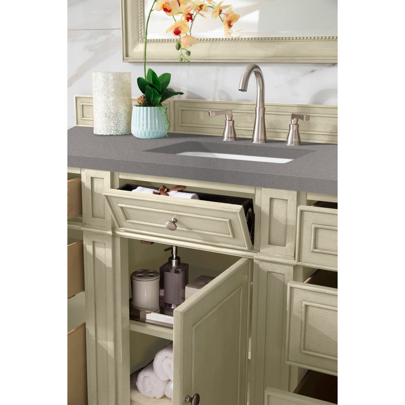 James Martin Bristol 60" Single Vanity Vintage Vanilla with 3 cm Gray Expo Quartz Top 157-V60S-VV-3GEX