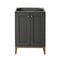 James Martin Chianti 24" Single Vanity Cabinet Mineral Grey Radiant Gold E303-V24-MG-RGD