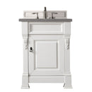 James Martin Brookfield 26" Bright White Single Vanity with 3 cm Grey Expo Quartz Top 147-V26-BW-3GEX