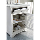 James Martin Savannah 26" Single Vanity Cabinet Bright White with 3 cm Ethereal Noctis Quartz Top 238-104-V26-BW-3ENC