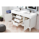 James Martin Linear 59" Double Vanity Glossy White with Glossy White Composite Top 210-V59D-GW-GW